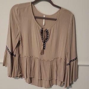 Cotton boho blouse, EUC